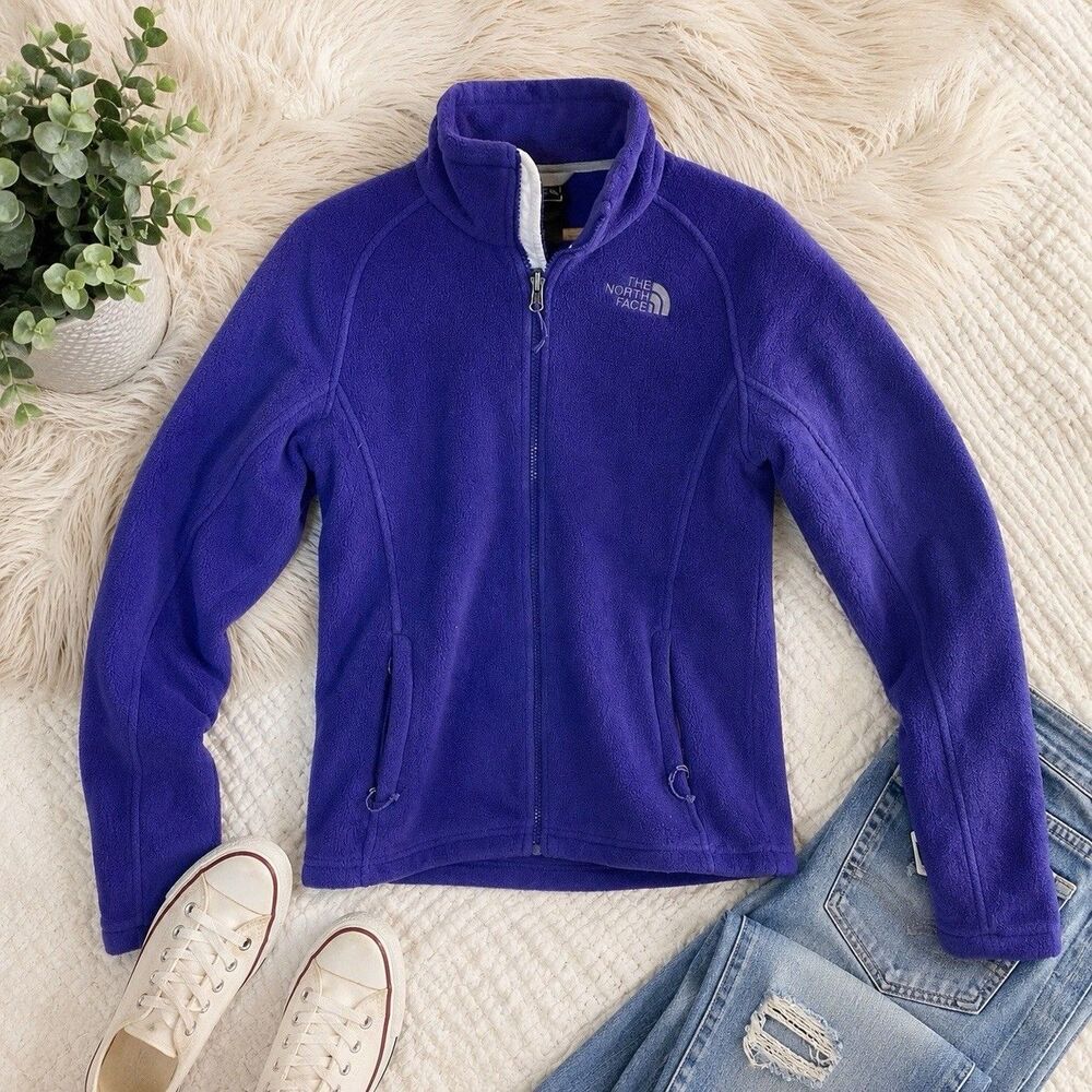 The North Face Full Zip Fleece Jacket Coat Purple Blue Womens Size Small